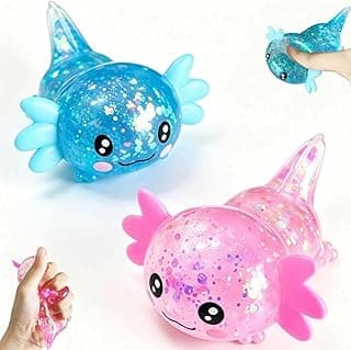 Glitter Axolotl Squishies for Stress Relief & Focus