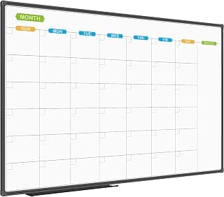 Large Wall-Mounted Dry Erase Calendar Whiteboard