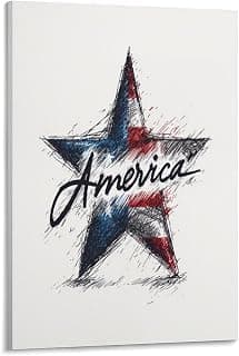 American Flag Canvas Wall Art for Fourth of July Decor