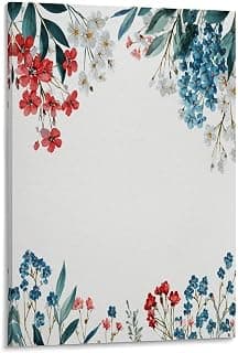 Watercolor Floral Canvas Print for Patriotic Home Décor