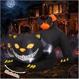 6-Foot Halloween Black Cat Inflatable with LED Lights