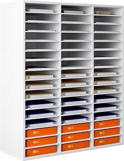 48-Compartment Wood Mail Sorter for Home & Office