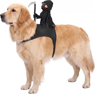 Grim Reaper Dog Halloween Costume with Magic Tape