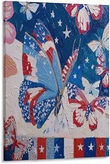 Patriotic Butterfly Canvas Print Memorial Day Wall Art