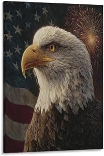 Patriotic Eagle Canvas Print Wall Art for Home