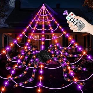 Halloween Spider Web Lights: 250 LED Outdoor Display