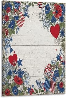 Patriotic Flowers Canvas Wall Art