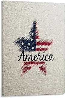 Independence Day Star Canvas Print 24x36 Wall Art