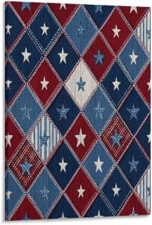 Patriotic Plaid Canvas Print for Independence Day Decor