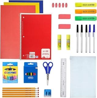 24-Pack Bulk School Supplies: 50-Piece Kit for Back to School
