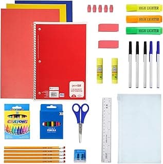 24-Pack Bulk School Supplies: 50-Piece Kit for Back to School