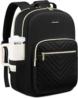 Women's Laptop Backpack with Tumbler Holder, 15.6 Inches