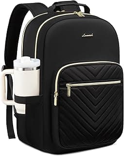 Women's Laptop Backpack with Tumbler Holder, 15.6 Inches