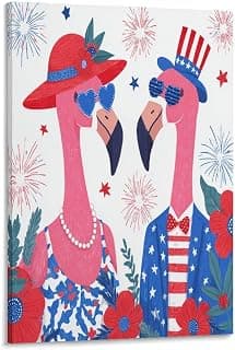 Patriotic Flamingo Canvas Print Wall Art 24x36