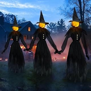 Giant Glowing Witch Head Halloween Decorations