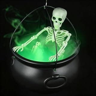 Best Outdoor Halloween Witch Cauldron with Fog Maker & Skull