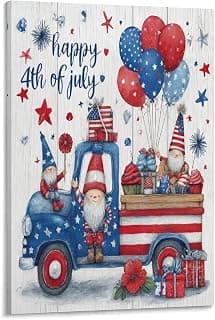 Patriotic Gnome Canvas Wall Art for Home Decor