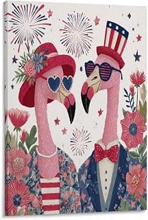 Festive Flamingo Canvas Prints for Independence Day