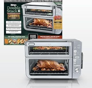 Dual Zone Air Fryer Toaster Oven for 2 Meals
