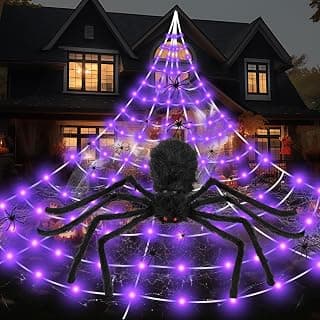 Halloween Spider Web LED Lights for Outdoor Decorations