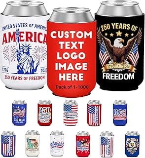 Bulk Patriotic Can Coolers for 4th of July Parties