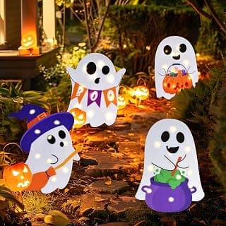 Best Lighted Ghost Yard Signs for Halloween Decor