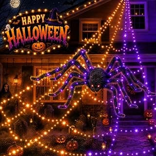 Halloween Outdoor Spider Web Lights With 550 LEDs
