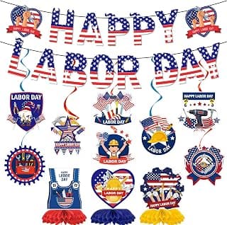 13-Piece Patriotic Labor Day Decorations for Home & Outdoor